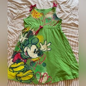 Disney Green and Pink Kids Dress with Mickey Mouse